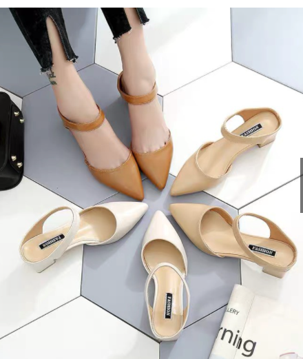 KL792 - Fashion Soft PU Heels Brown